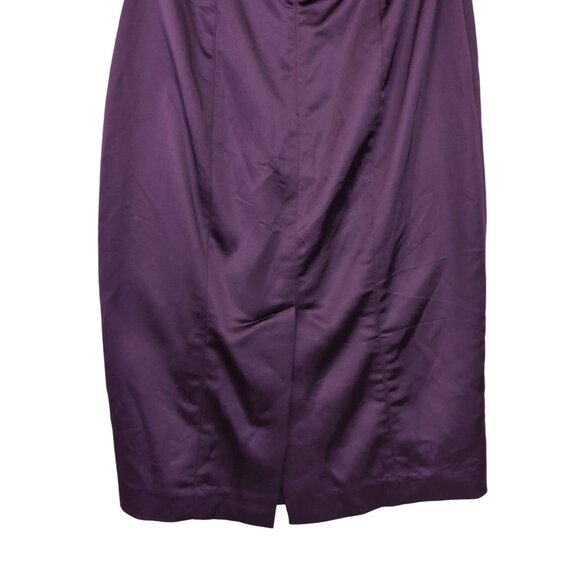 Bebe Satin Halter Dress Womens M Purple Glam Cocktail Party Evening Event - Picture 6 of 14